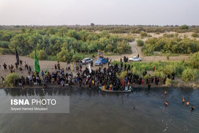 استقبال گرم مردم روستا‌های حاشیه رودخانه دز از زائرین اربعین حسینی