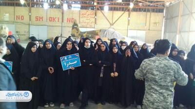 بازدید دانش آموزان دخترانه صدرا از پایگاه چهارم شکاری دزفول