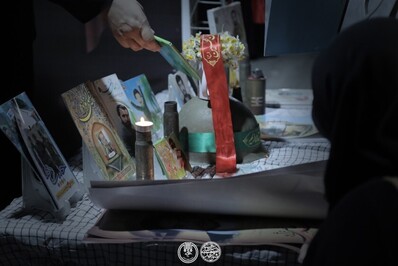 مراسم تشییع دو شهید گمنام در اجتماع «بصیرت فاطمی» اهواز برگزار شد
