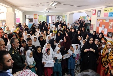 حضور خدام رضوی به همراه پرچم متبرک آستان قدس در علی آبادکتول