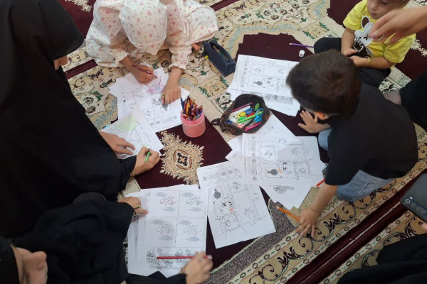 برپایی ایستگاه نقاشی کودکان بدره ای در ایام فاطمیه