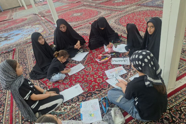 برپایی ایستگاه نقاشی کودکان و نوجوانان با محوریت نهضت زندگی با آیه ها در شهرستان بدره